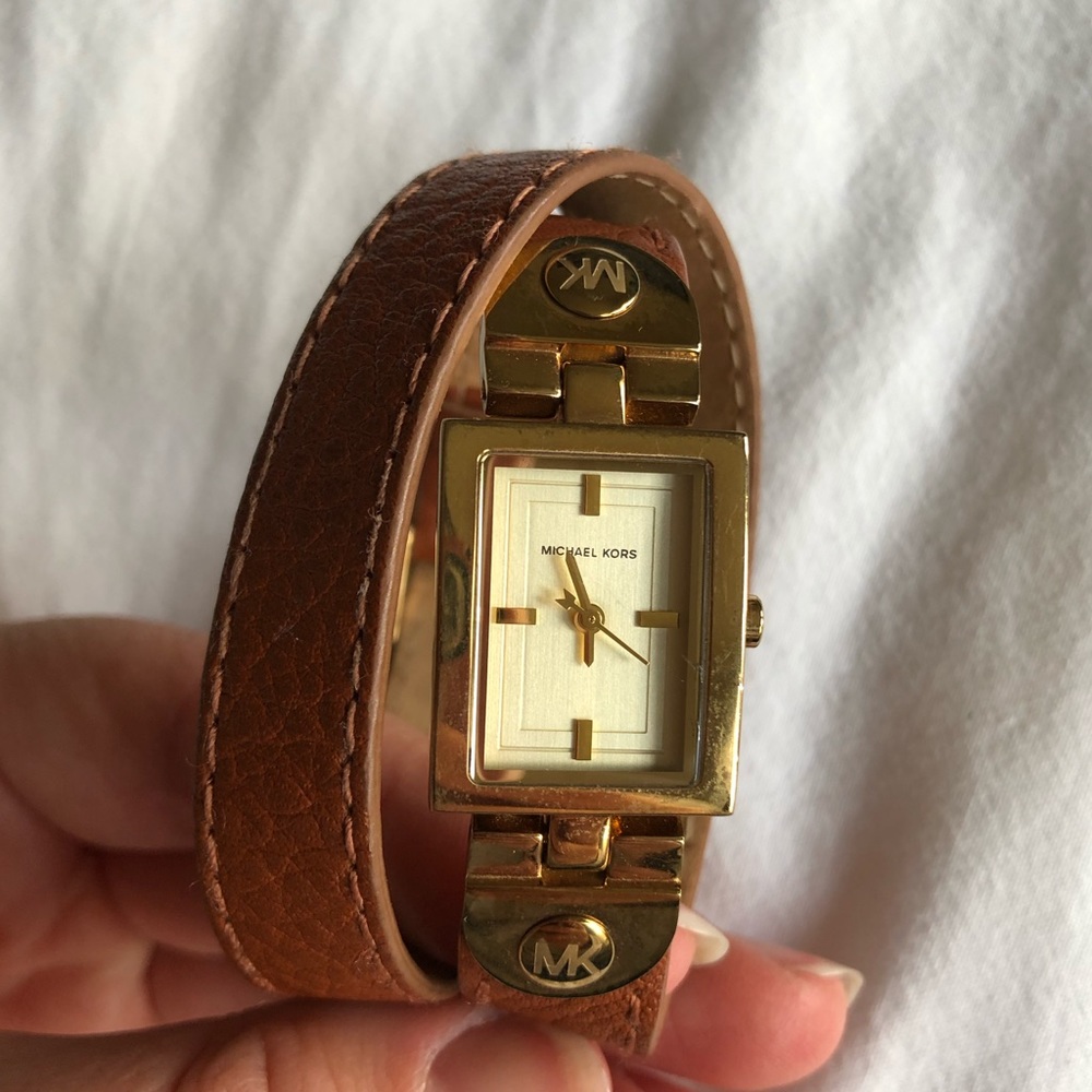 Michael Kors Leather Brown Wraparound Watch